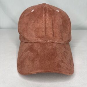 David and Young New York Faux Suede Terracotta Colored Baseball Hat.